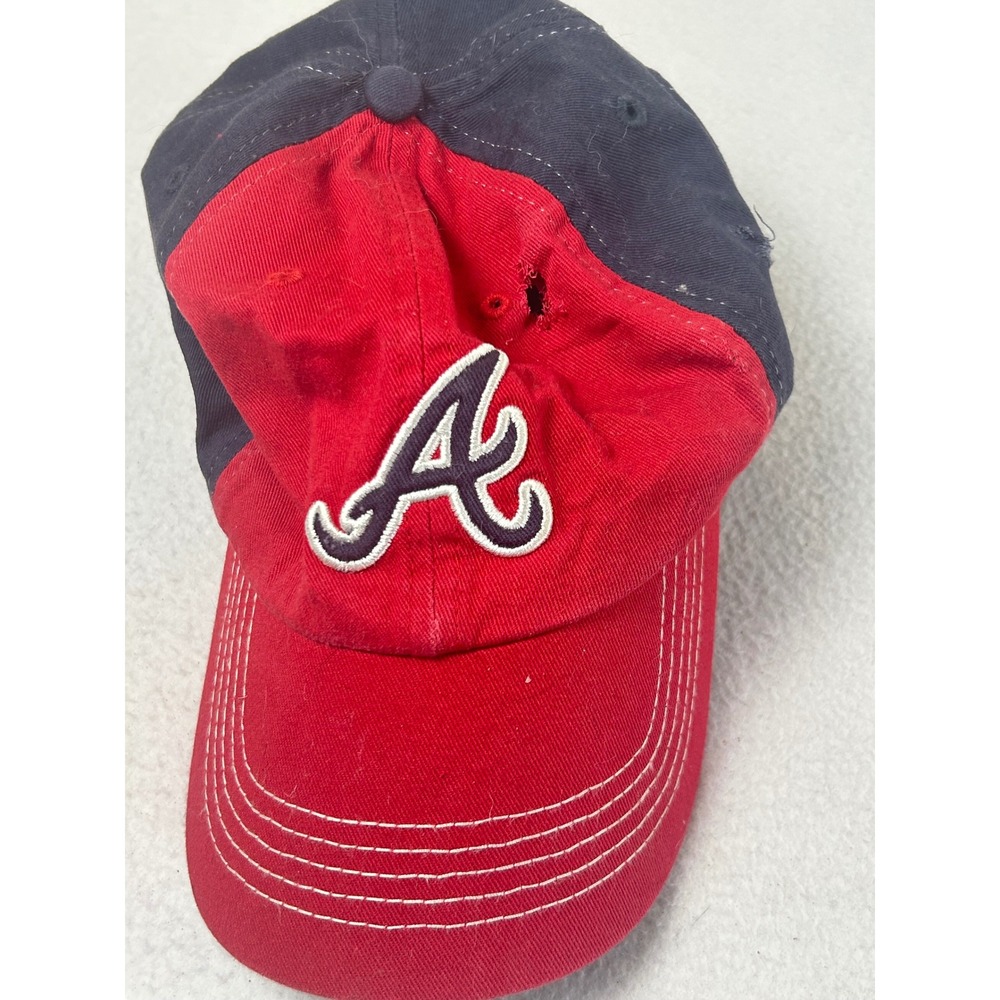 Fan Favorite Atlanta‎ Braves Hat Kids One Size Red Navy Distressed Baseball Cap